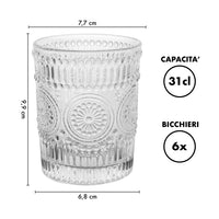 Set 6 Bicchieri Da Whisky 31Cl In Vetro Resistente Lavorato Bicchiere Design Moderno Cucina Acqua Cocktail Rum Certificati Contatto Alimentare Lavastoviglie Microonde Bar Ristorante Berne