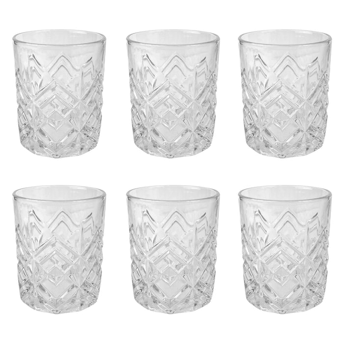 Set 6 Bicchieri Da Whisky 31Cl In Vetro Resistente Lavorato Bicchiere Design Moderno Cucina Acqua Cocktail Rum Certificati Contatto Alimentare Lavastoviglie Microonde Bar Ristorante Erfurt