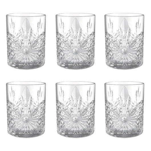 Set 6 Bicchieri Da Whisky 31Cl In Vetro Resistente Lavorato Bicchiere Design Moderno Cucina Acqua Cocktail Rum Certificati Contatto Alimentare Lavastoviglie Microonde Bar Ristorante Kiel