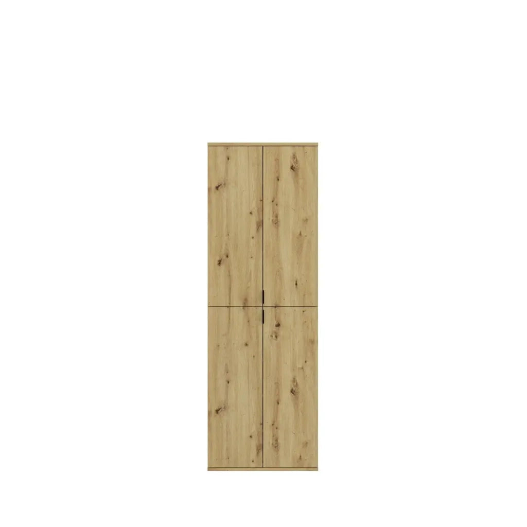 Armadio con 8 ante con specchi + appendiabiti + cassetti - Rovere chiaro - BODITE