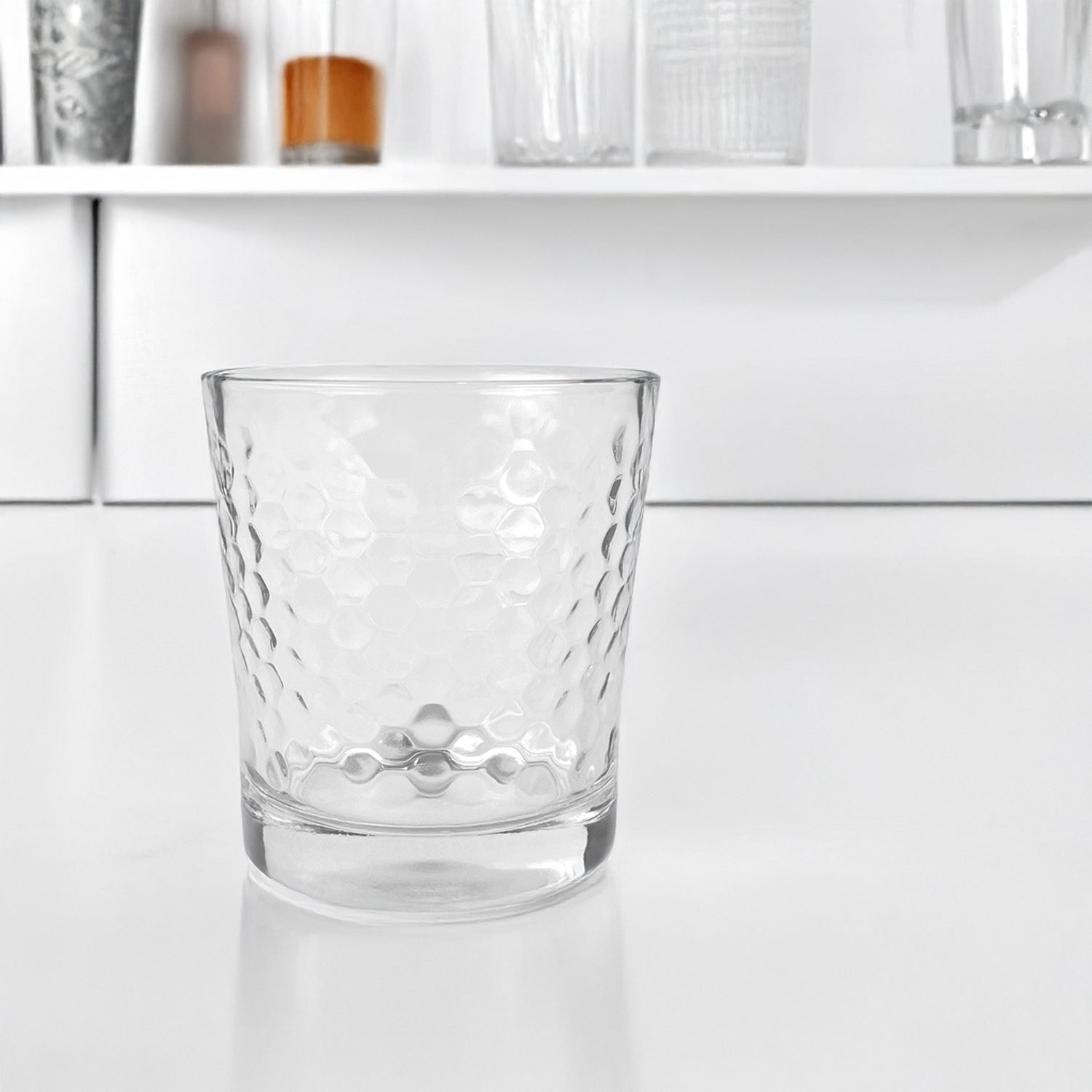 Set 6 Bicchieri Acqua Bibite Bevande 29 Cl In Vetro Resistente Lavorato Bicchiere Design Moderno Cucina Certificati Contatto Alimentare Lavastoviglie Microonde Bar Ristorante Modello 4