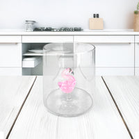 Set 6 Bicchieri 3D In Vetro Borosilicato 36 CL In ResistentI Con Figura All'interno Bicchiere Design Moderno Cucina Certificati Contatto Alimentare Lavastoviglie  Wild