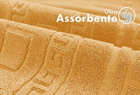 Tappeto Bagno Assorbente In Spugna Varie Misure Da Scendidoccia A Tappeto Grande Lavorazione Jacquard Tinta Unita Ricamo Cornice Lavabile Lavatrice Arancione - TappetoBagno60x120