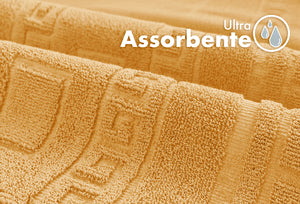 Tappeto Bagno Assorbente In Spugna Varie Misure Da Scendidoccia A Tappeto Grande Lavorazione Jacquard Tinta Unita Ricamo Cornice Lavabile Lavatrice Arancione - TappetoBagno60x120