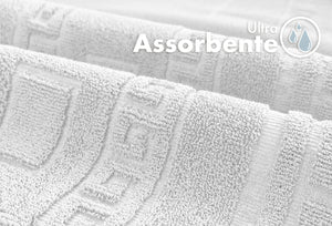 Tappeto Bagno Assorbente In Spugna Varie Misure Da Scendidoccia A Tappeto Grande Lavorazione Jacquard Tinta Unita Ricamo Cornice Lavabile Lavatrice Bianco - TappetoBagno60x120