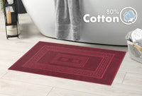 Tappeto Bagno Assorbente In Spugna Varie Misure Da Scendidoccia A Tappeto Grande Lavorazione Jacquard Tinta Unita Ricamo Cornice Lavabile Lavatrice Bordeaux - TappetoBagno60x120