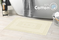 Tappeto Bagno Assorbente In Spugna Varie Misure Da Scendidoccia A Tappeto Grande Lavorazione Jacquard Tinta Unita Ricamo Cornice Lavabile Lavatrice Crema - Scendidoccia45x60