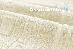 Tappeto Bagno Assorbente In Spugna Varie Misure Da Scendidoccia A Tappeto Grande Lavorazione Jacquard Tinta Unita Ricamo Cornice Lavabile Lavatrice Crema - TappetoBagno60x90