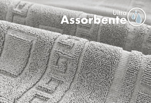 Tappeto Bagno Assorbente In Spugna Varie Misure Da Scendidoccia A Tappeto Grande Lavorazione Jacquard Tinta Unita Ricamo Cornice Lavabile Lavatrice Grigio - Scendidoccia45x60