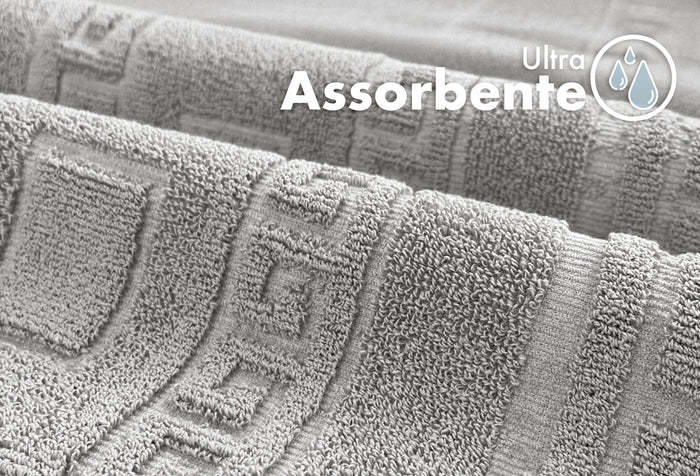 Tappeto Bagno Assorbente In Spugna Varie Misure Da Scendidoccia A Tappeto Grande Lavorazione Jacquard Tinta Unita Ricamo Cornice Lavabile Lavatrice Grigio - Scendidoccia45x60