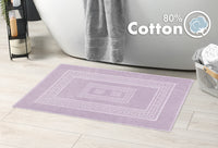 Tappeto Bagno Assorbente In Spugna Varie Misure Da Scendidoccia A Tappeto Grande Lavorazione Jacquard Tinta Unita Ricamo Cornice Lavabile Lavatrice Lilla - TappetoBagno60x120