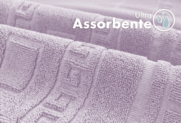 Tappeto Bagno Assorbente In Spugna Varie Misure Da Scendidoccia A Tappeto Grande Lavorazione Jacquard Tinta Unita Ricamo Cornice Lavabile Lavatrice Lilla - Scendidoccia45x60