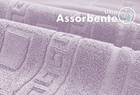 Tappeto Bagno Assorbente In Spugna Varie Misure Da Scendidoccia A Tappeto Grande Lavorazione Jacquard Tinta Unita Ricamo Cornice Lavabile Lavatrice Lilla - TappetoBagno60x120