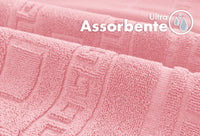 Tappeto Bagno Assorbente In Spugna Varie Misure Da Scendidoccia A Tappeto Grande Lavorazione Jacquard Tinta Unita Ricamo Cornice Lavabile Lavatrice Rosa - TappetoBagno60x120