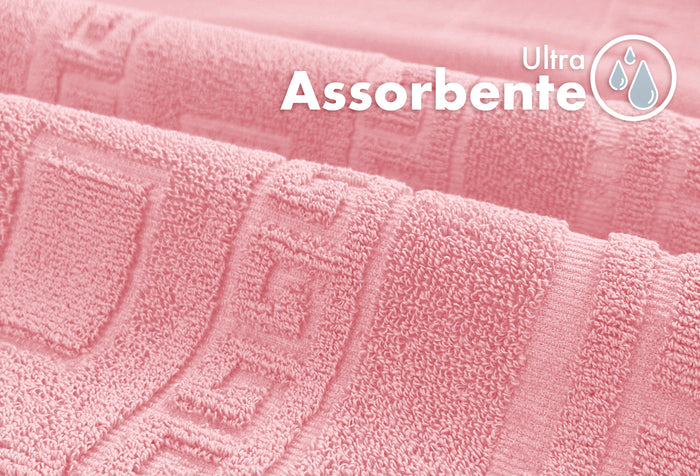 Tappeto Bagno Assorbente In Spugna Varie Misure Da Scendidoccia A Tappeto Grande Lavorazione Jacquard Tinta Unita Ricamo Cornice Lavabile Lavatrice Rosa - TappetoBagno60x120