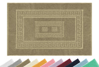 Tappeto Bagno Assorbente In Spugna Varie Misure Da Scendidoccia A Tappeto Grande Lavorazione Jacquard Tinta Unita Ricamo Cornice Lavabile Lavatrice Tortora - TappetoBagno60x120