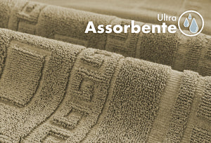 Tappeto Bagno Assorbente In Spugna Varie Misure Da Scendidoccia A Tappeto Grande Lavorazione Jacquard Tinta Unita Ricamo Cornice Lavabile Lavatrice Tortora - TappetoBagno60x90