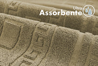 Tappeto Bagno Assorbente In Spugna Varie Misure Da Scendidoccia A Tappeto Grande Lavorazione Jacquard Tinta Unita Ricamo Cornice Lavabile Lavatrice Tortora - TappetoBagno60x120