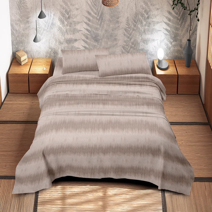 Completo Letto Matrimoniale No Stiro Set Lenzuola In Morbida Microfibra Anallergica Lenzuolo Sotto Con Angoli Elastici Fino 30 Cm, Lenzuolo Teso Sopra 2 Federe Prodotto Italiano  Dash