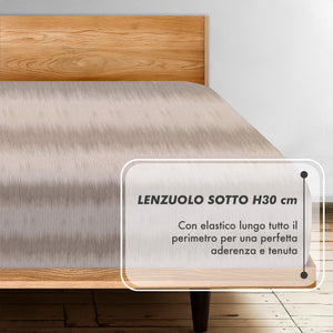 Completo Letto Matrimoniale No Stiro Set Lenzuola In Morbida Microfibra Anallergica Lenzuolo Sotto Con Angoli Elastici Fino 30 Cm, Lenzuolo Teso Sopra 2 Federe Prodotto Italiano  Dash