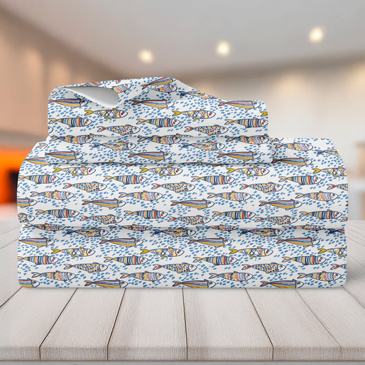 Completo Letto Matrimoniale No Stiro Set Lenzuola In Morbida Microfibra Anallergica Lenzuolo Sotto Con Angoli Elastici Fino 30 Cm, Lenzuolo Teso Sopra 2 Federe Prodotto Italiano  Fisher