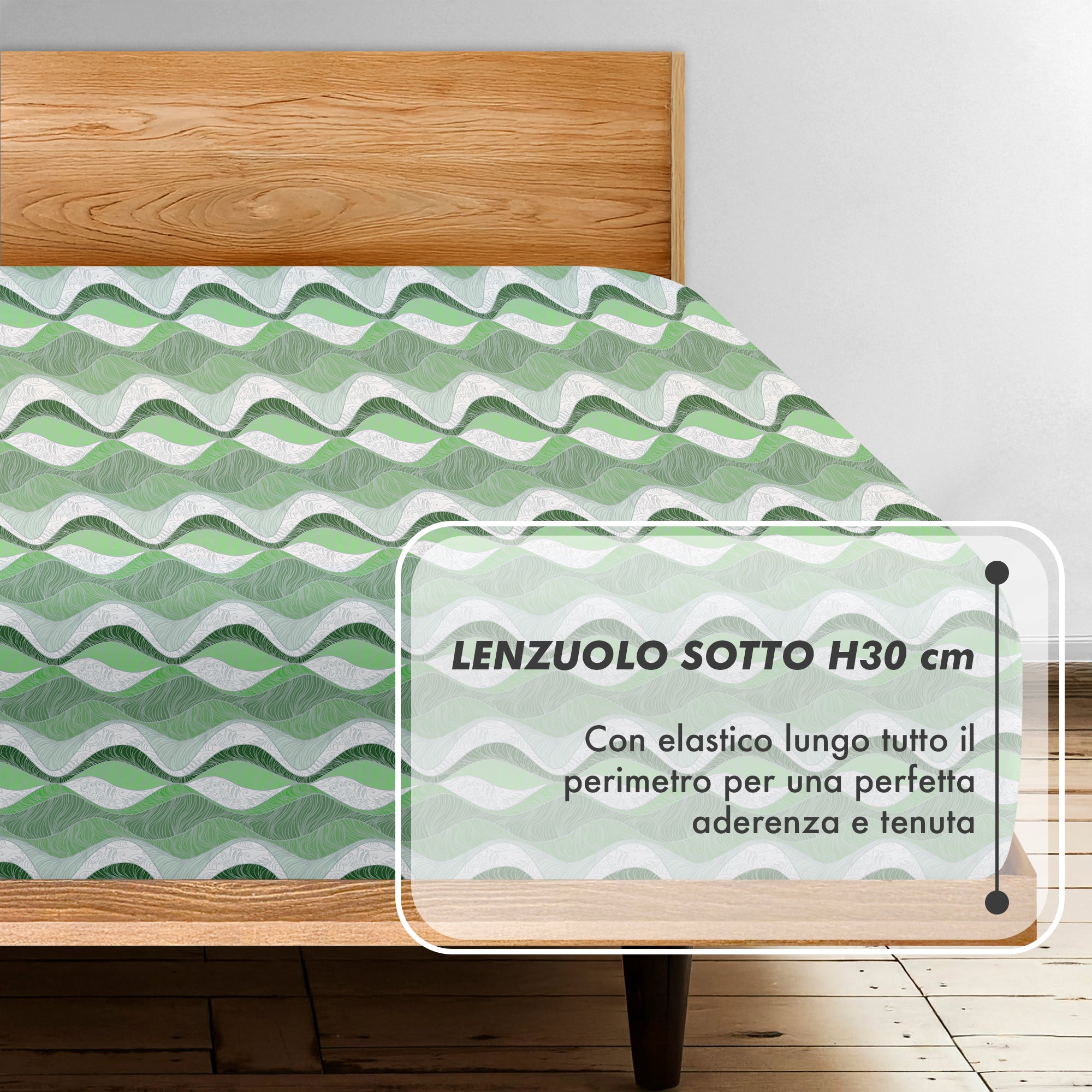Completo Letto Matrimoniale No Stiro Set Lenzuola In Morbida Microfibra Anallergica Lenzuolo Sotto Con Angoli Elastici Fino 30 Cm, Lenzuolo Teso Sopra 2 Federe Prodotto Italiano  Fluid
