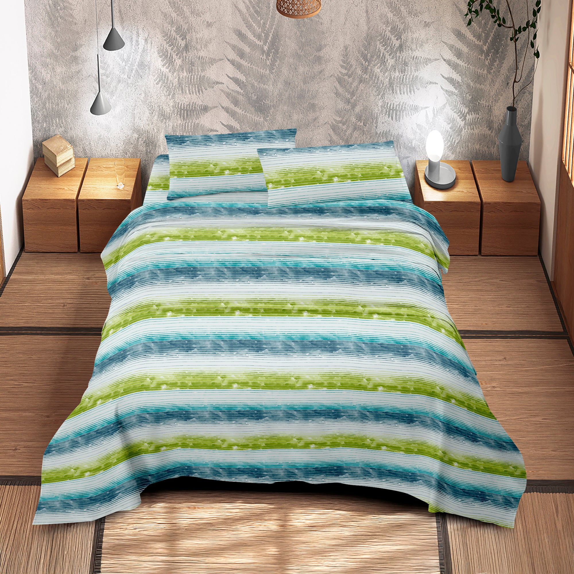 Completo Letto Matrimoniale No Stiro Set Lenzuola In Morbida Microfibra Anallergica Lenzuolo Sotto Con Angoli Elastici Fino 30 Cm, Lenzuolo Teso Sopra 2 Federe Prodotto Italiano  Funline