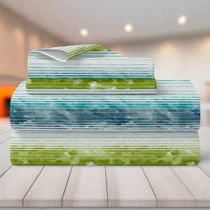 Completo Letto Matrimoniale No Stiro Set Lenzuola In Morbida Microfibra Anallergica Lenzuolo Sotto Con Angoli Elastici Fino 30 Cm, Lenzuolo Teso Sopra 2 Federe Prodotto Italiano  Funline