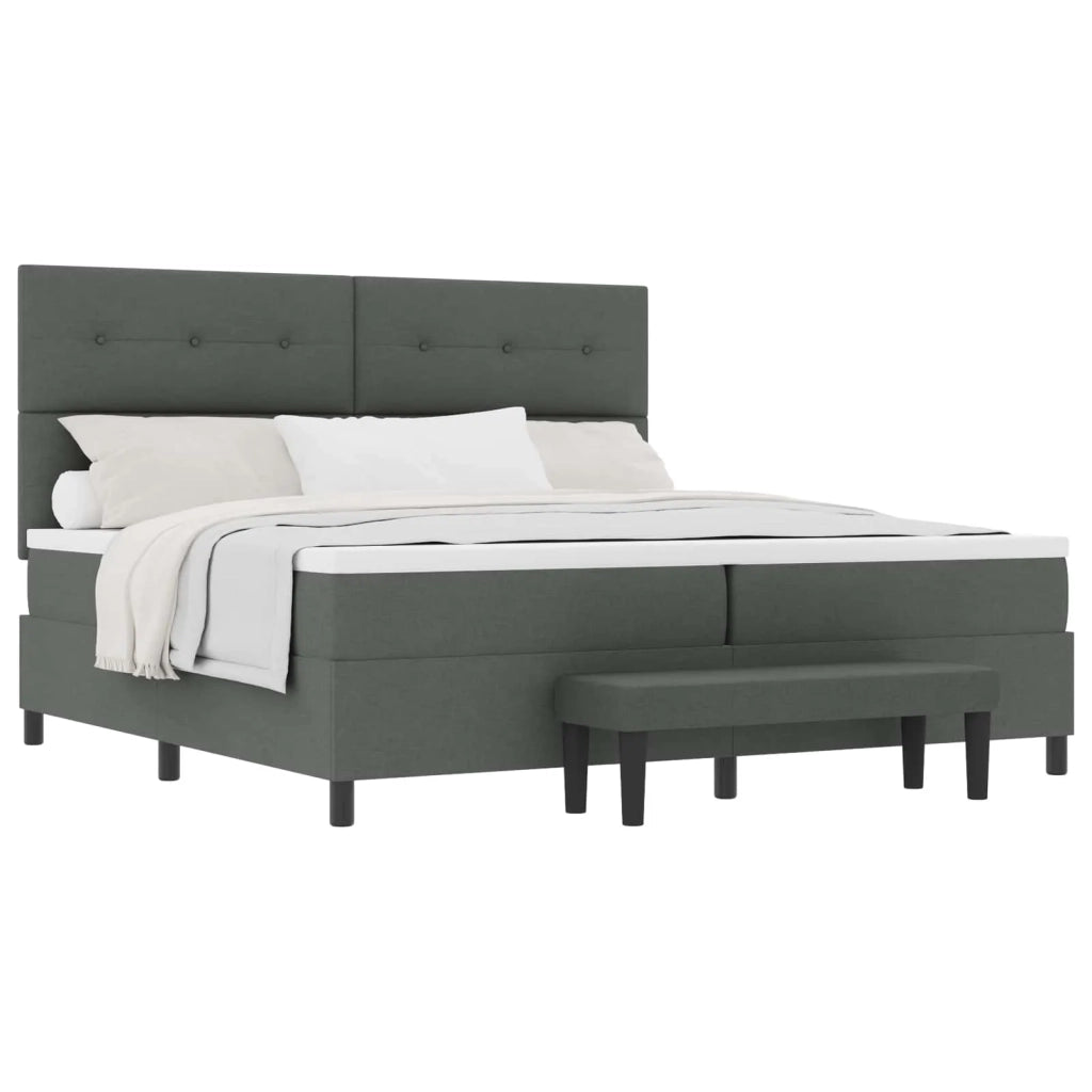 Letto a molle con materasso Grigio scuro 200 x 200 cm Tessuto 3344094