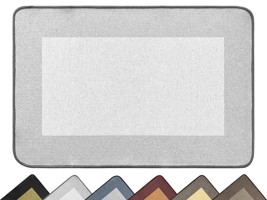 Tappeto Cucina Antiscivolo Assorbente Bordato Made in Italy Morbido Passatoia Multiuso Con Bordi Antisfilacciamento Corridoio Soggiorno Lavabile in Lavatrice Grigio - 60x320 cm