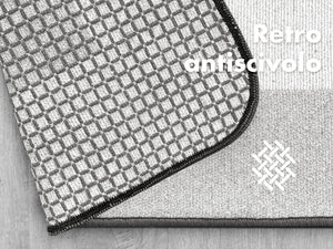 Tappeto Cucina Antiscivolo Assorbente Bordato Made in Italy Morbido Passatoia Multiuso Con Bordi Antisfilacciamento Corridoio Soggiorno Lavabile in Lavatrice Grigio - 45x60 cm