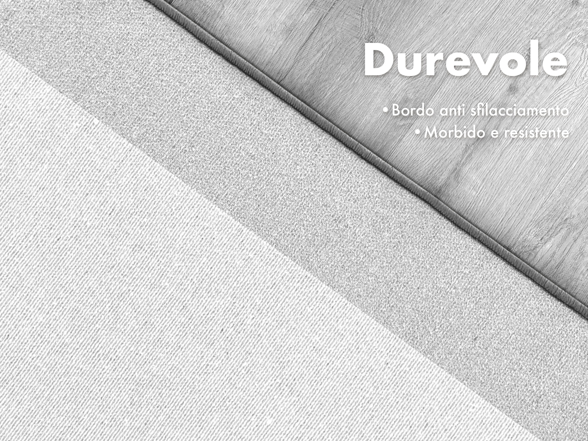 Tappeto Cucina Antiscivolo Assorbente Bordato Made in Italy Morbido Passatoia Multiuso Con Bordi Antisfilacciamento Corridoio Soggiorno Lavabile in Lavatrice Grigio - 45x60 cm