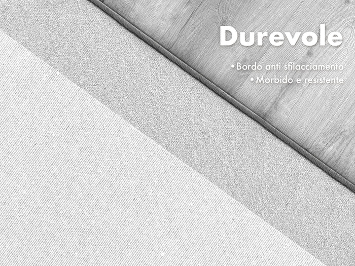 Tappeto Cucina Antiscivolo Assorbente Bordato Made in Italy Morbido Passatoia Multiuso Con Bordi Antisfilacciamento Corridoio Soggiorno Lavabile in Lavatrice Grigio - 45x60 cm