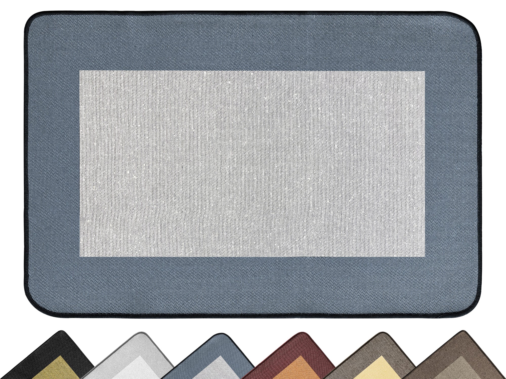 Tappeto Cucina Antiscivolo Assorbente Bordato Made in Italy Morbido Passatoia Multiuso Con Bordi Antisfilacciamento Corridoio Soggiorno Lavabile in Lavatrice Blu - 60x90 cm