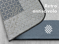 Tappeto Cucina Antiscivolo Assorbente Bordato Made in Italy Morbido Passatoia Multiuso Con Bordi Antisfilacciamento Corridoio Soggiorno Lavabile in Lavatrice Blu - 60x180 cm