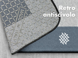 Tappeto Cucina Antiscivolo Assorbente Bordato Made in Italy Morbido Passatoia Multiuso Con Bordi Antisfilacciamento Corridoio Soggiorno Lavabile in Lavatrice Blu - 60x90 cm