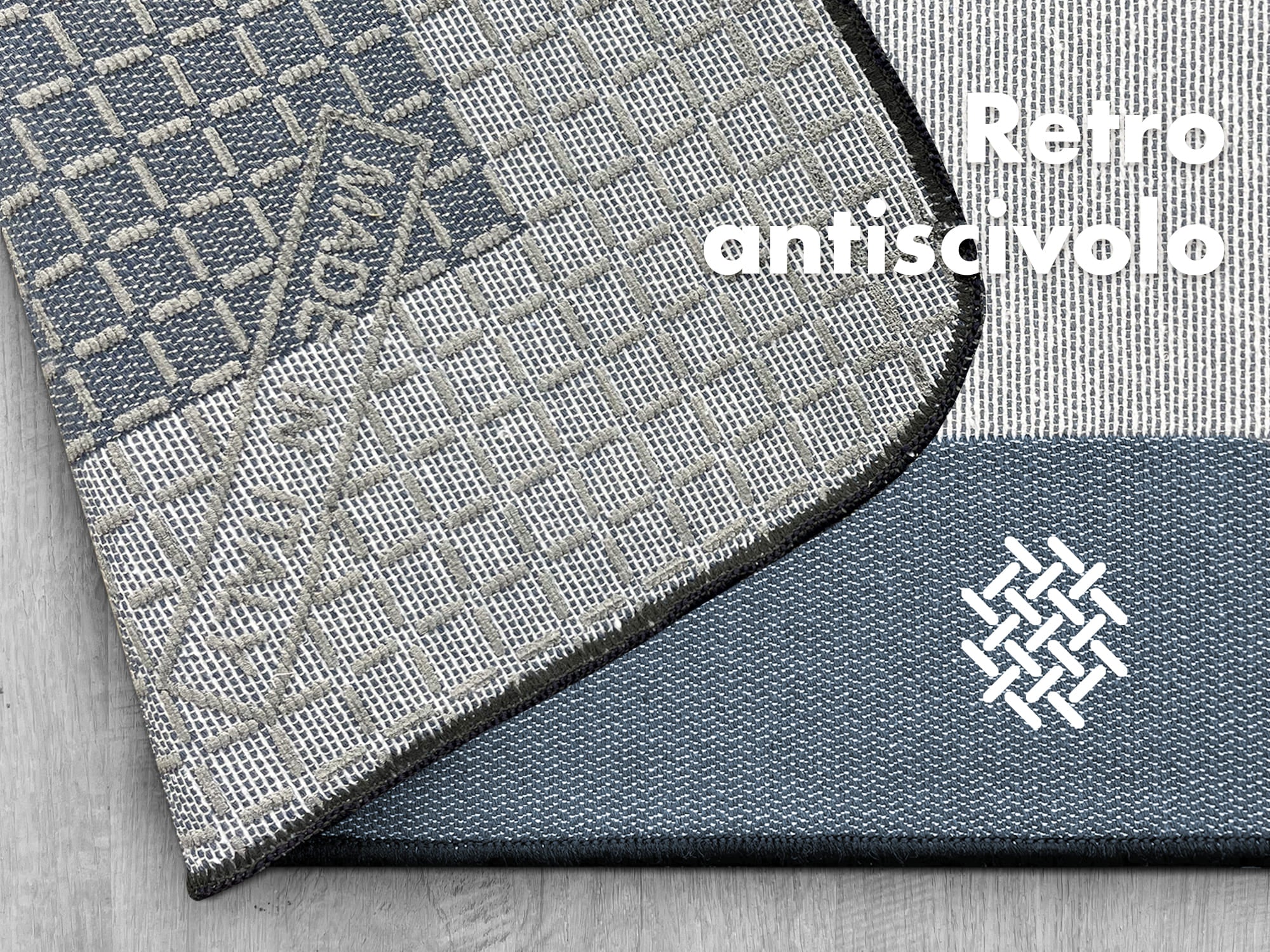 Tappeto Cucina Antiscivolo Assorbente Bordato Made in Italy Morbido Passatoia Multiuso Con Bordi Antisfilacciamento Corridoio Soggiorno Lavabile in Lavatrice Blu - 60x230 cm