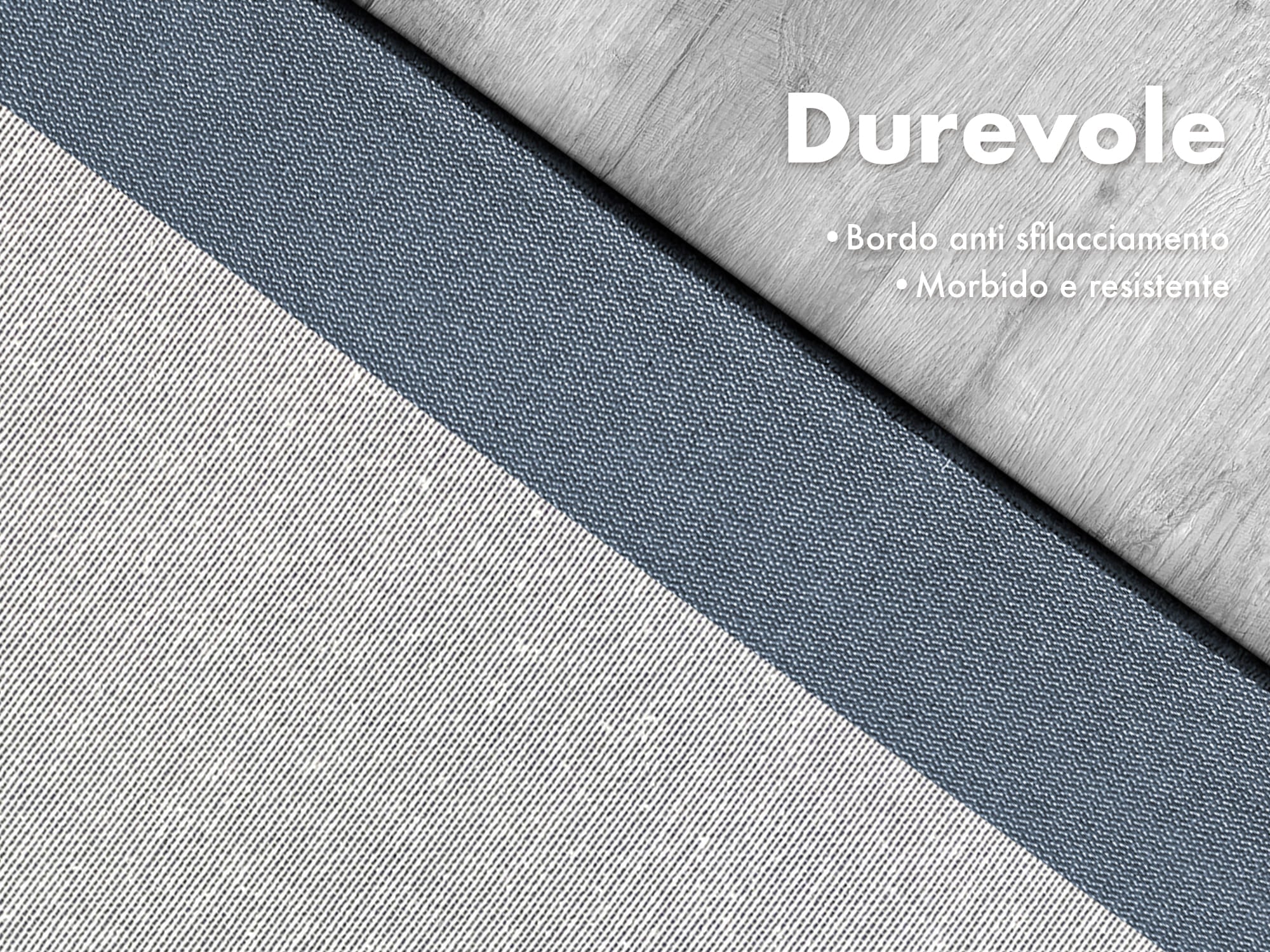 Tappeto Cucina Antiscivolo Assorbente Bordato Made in Italy Morbido Passatoia Multiuso Con Bordi Antisfilacciamento Corridoio Soggiorno Lavabile in Lavatrice Blu - 60x180 cm