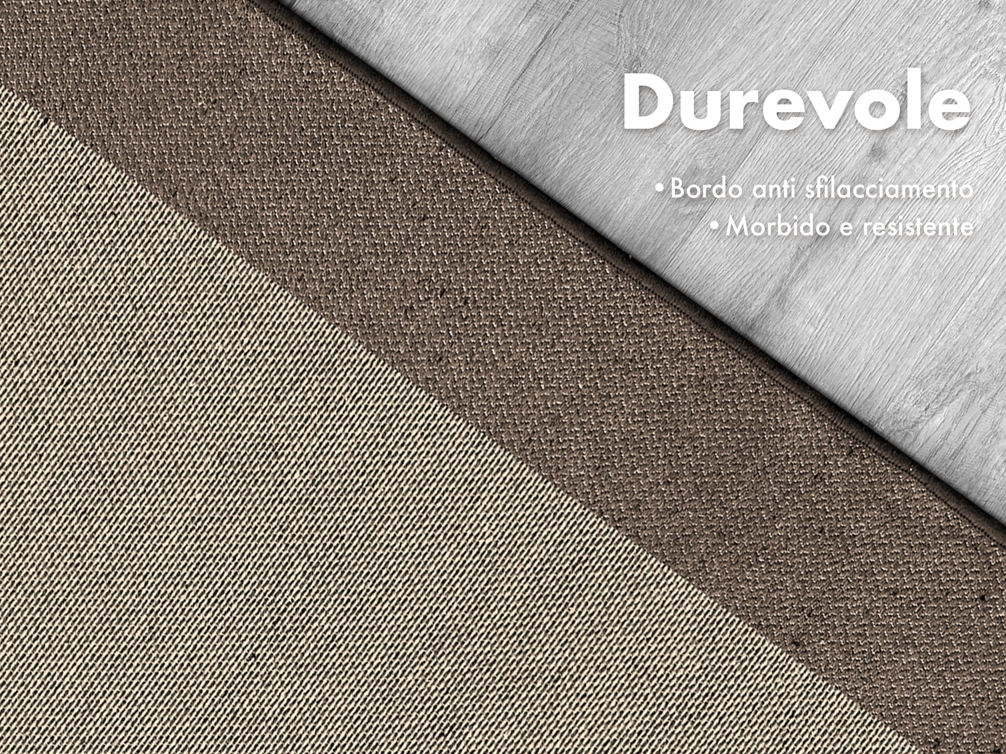 Tappeto Cucina Antiscivolo Assorbente Bordato Made in Italy Morbido Passatoia Multiuso Con Bordi Antisfilacciamento Corridoio Soggiorno Lavabile in Lavatrice Marrone - 45x60 cm