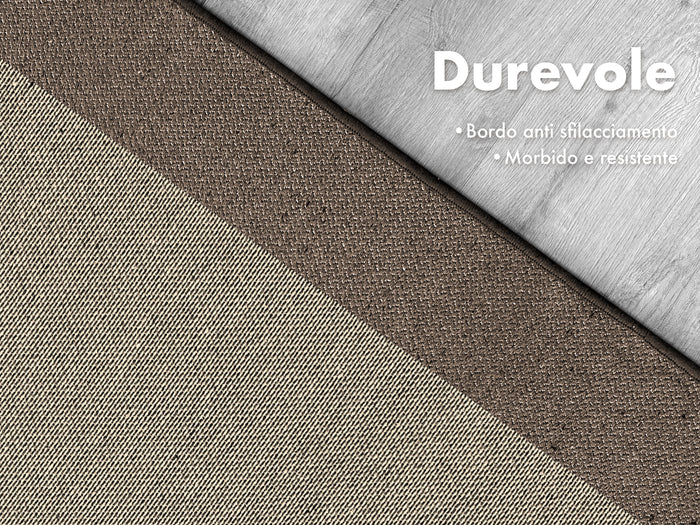 Tappeto Cucina Antiscivolo Assorbente Bordato Made in Italy Morbido Passatoia Multiuso Con Bordi Antisfilacciamento Corridoio Soggiorno Lavabile in Lavatrice Marrone - 60x230 cm