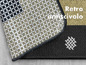 Tappeto Cucina Antiscivolo Assorbente Bordato Made in Italy Morbido Passatoia Multiuso Con Bordi Antisfilacciamento Corridoio Soggiorno Lavabile in Lavatrice Nero - 45x60 cm