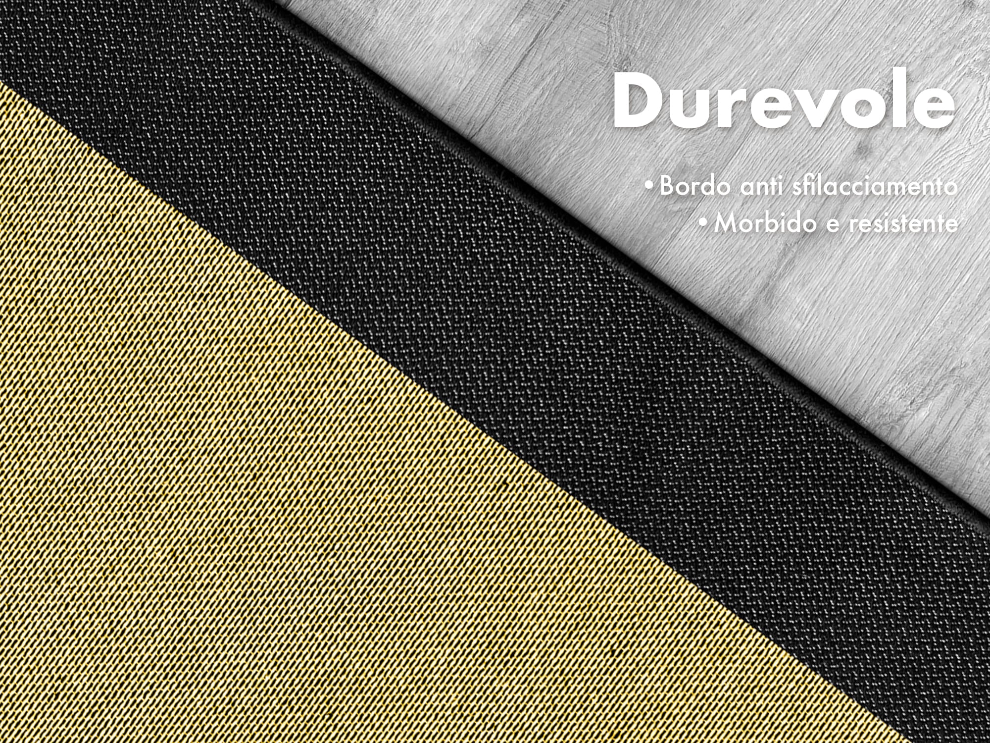 Tappeto Cucina Antiscivolo Assorbente Bordato Made in Italy Morbido Passatoia Multiuso Con Bordi Antisfilacciamento Corridoio Soggiorno Lavabile in Lavatrice Nero - 60x230 cm