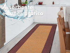 Tappeto Cucina Antiscivolo Assorbente Bordato Made in Italy Morbido Passatoia Multiuso Con Bordi Antisfilacciamento Corridoio Soggiorno Lavabile in Lavatrice Rosso - 60x120 cm