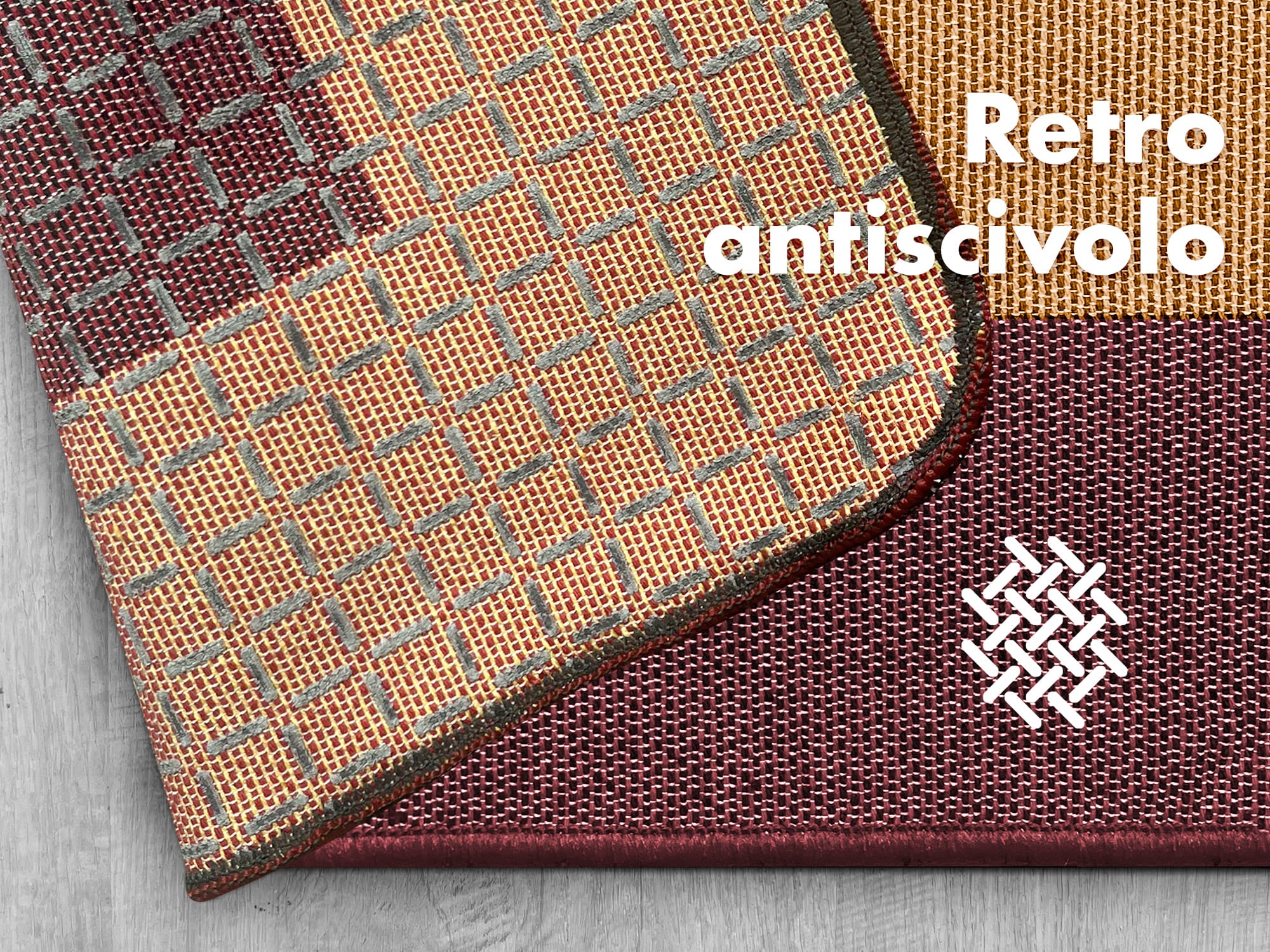 Tappeto Cucina Antiscivolo Assorbente Bordato Made in Italy Morbido Passatoia Multiuso Con Bordi Antisfilacciamento Corridoio Soggiorno Lavabile in Lavatrice Rosso - 60x180 cm