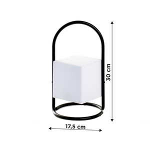 Lampada Da Esterno Led Lanterna Impermeabile Resistente Design Moderno Tavolo Arredo Giardino Luce Colore Bianco Caldo/Freddo Struttura Metallo Antiruggine Certificata RoHS Trasportabile Iksan