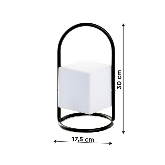 Lampada Da Esterno Led Lanterna Impermeabile Resistente Design Moderno Tavolo Arredo Giardino Luce Colore Bianco Caldo/Freddo Struttura Metallo Antiruggine Certificata RoHS Trasportabile Iksan