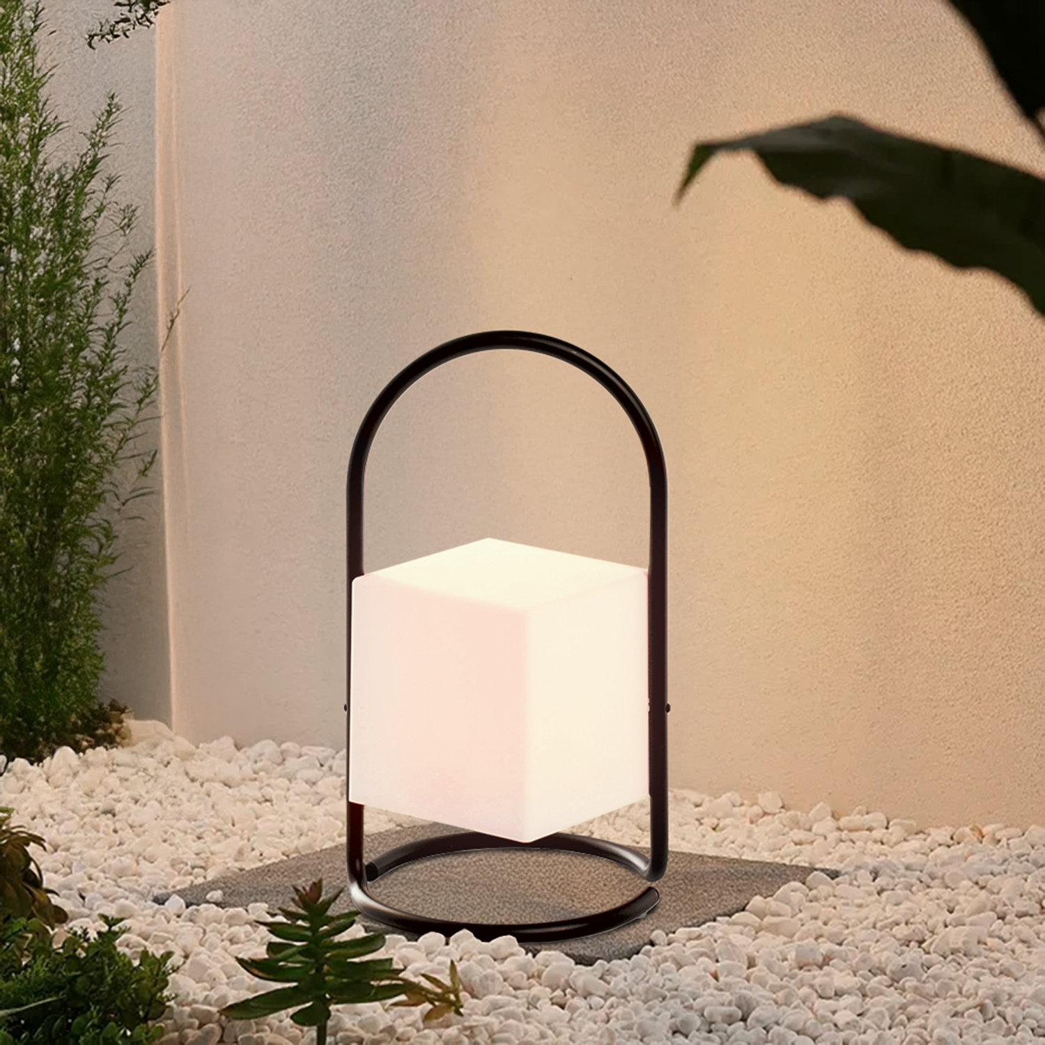 Lampada Da Esterno Led Lanterna Impermeabile Resistente Design Moderno Tavolo Arredo Giardino Luce Colore Bianco Caldo/Freddo Struttura Metallo Antiruggine Certificata RoHS Trasportabile Iksan