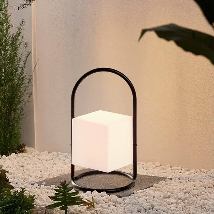 Lampada Da Esterno Led Lanterna Impermeabile Resistente Design Moderno Tavolo Arredo Giardino Luce Colore Bianco Caldo/Freddo Struttura Metallo Antiruggine Certificata RoHS Trasportabile Iksan