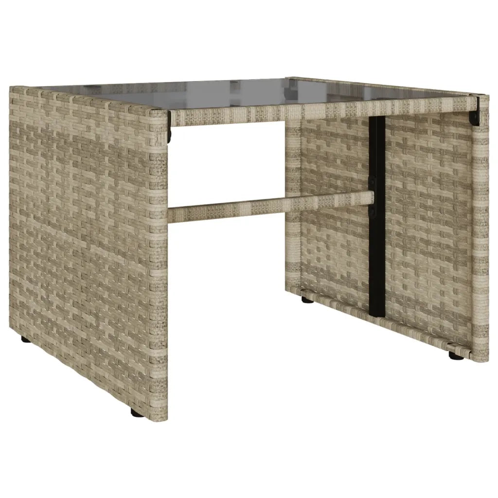 Set Divano da Giardino 4pz con Cuscini Grigio Chiaro Polyrattan