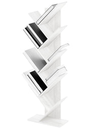 Liberia In Legno A Forma Ad Albero Scaffale 9 Ripiani Salvaspazio Verticale Camera Letto Soggiorno Studio Ufficio  Libro Mensola A Colonna Porta Libri Stile industrial Torre Bianco